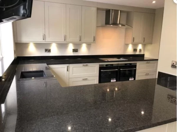 Angola Black Granite Slabs For Kitchen