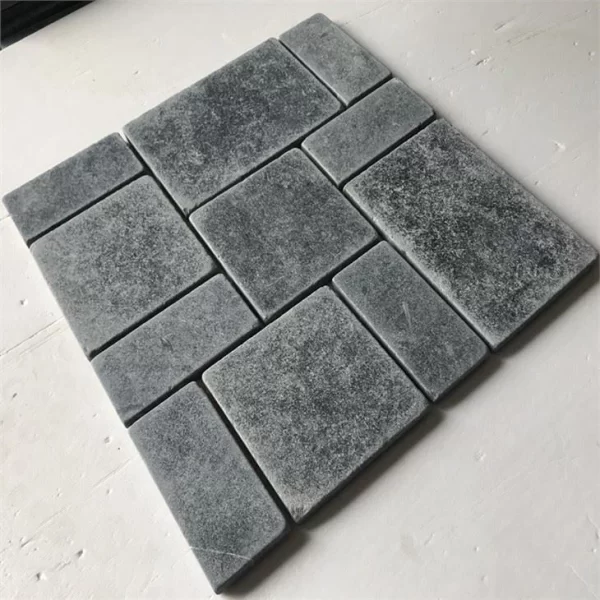 Black Limestone Mosaic Mat Pavers