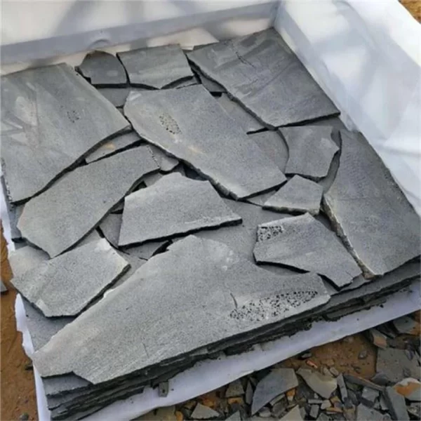 Black Limestone Tumbed Crazy Paving Flagstone Paver