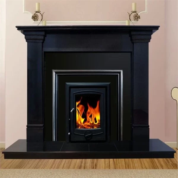 Black Marble Electric Fireplace Mantel