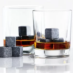 Premium Granite Whiskey Stones Rocks Set Black Granite Whisky Chilling Stone