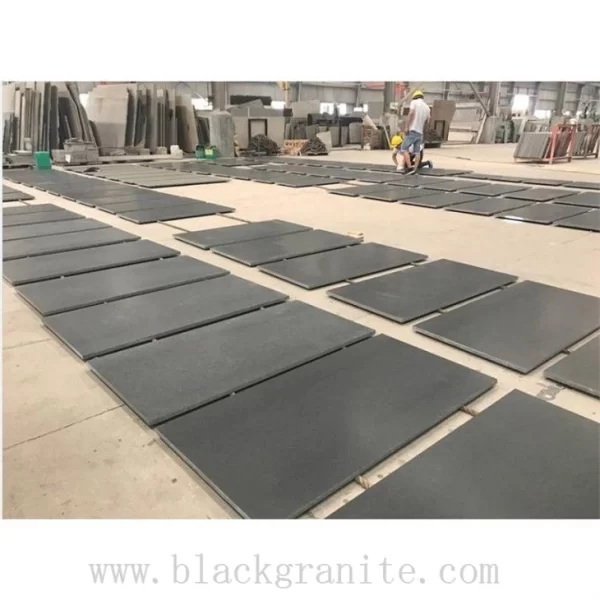 Absolute Black Granite of Leathered Finish