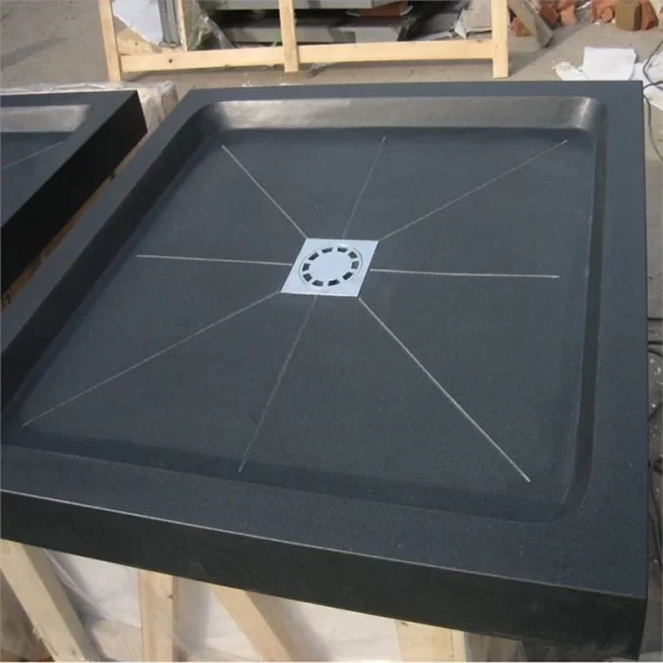 Absolute Black Honed Granite Bath Shower Trays