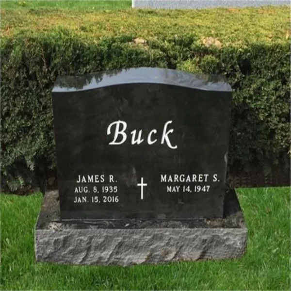 American Black Granite Cemetery Headstone Monument Tombstone With Carving