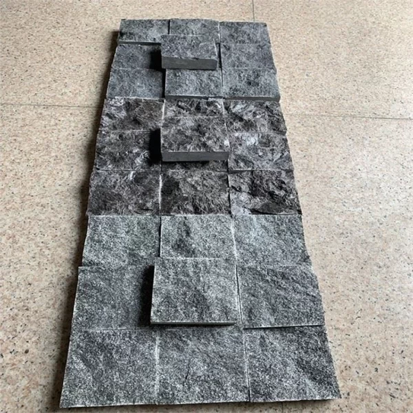 Black Granite Cube Cobble Stone For Wall And Pavers