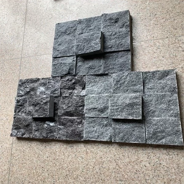 Black Granite Cube Cobble Stone For Wall And Pavers