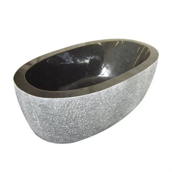 Black Granite Freestanding Soaking Bathtub