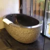 Black Granite Freestanding Soaking Bathtub