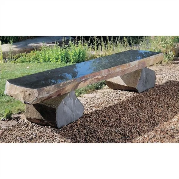 Black Granite Garden Bench