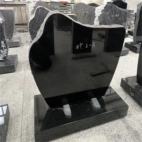 Black Granite Headstone Monument