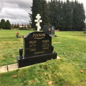 Black Granite Memorial Headstone