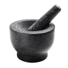 Black Granite Mortar And Pestle Set Stone Grinder