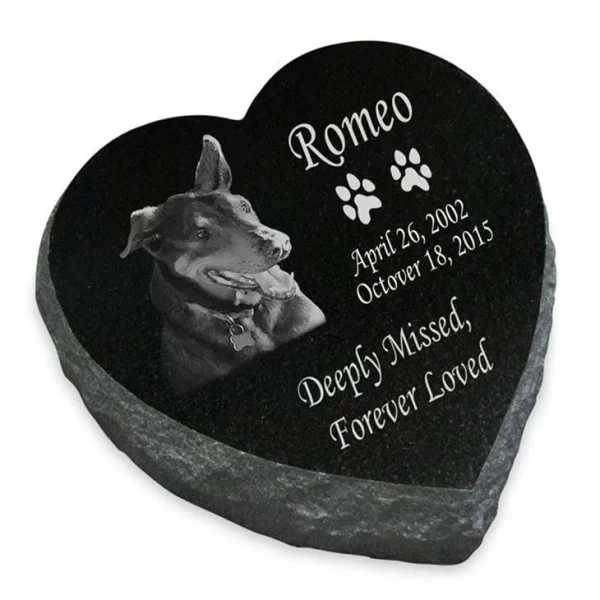 Black Granite Pet Memorial Stone