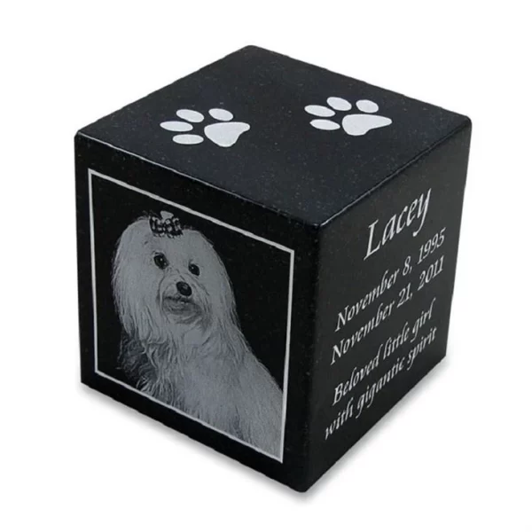 Black Granite Pet Urn