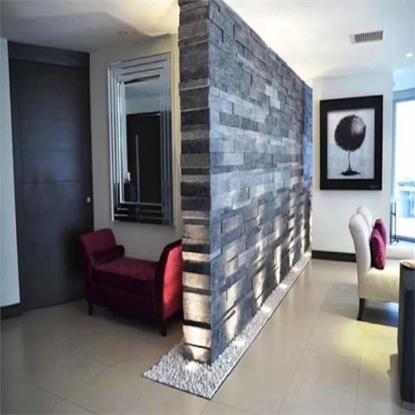 Black Granite Stone Nature Split Wall Veneer project