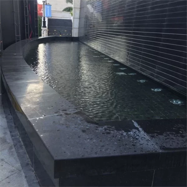 Black Granite Waterfall Fountain Stone