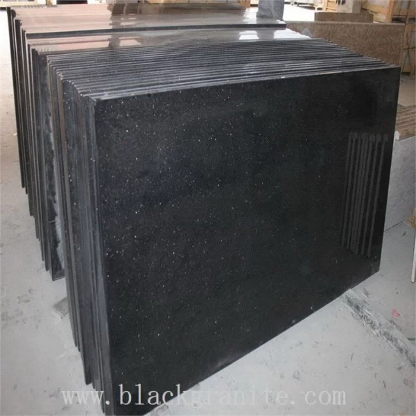 Black Granite with Gold Flecks and Gold Veins