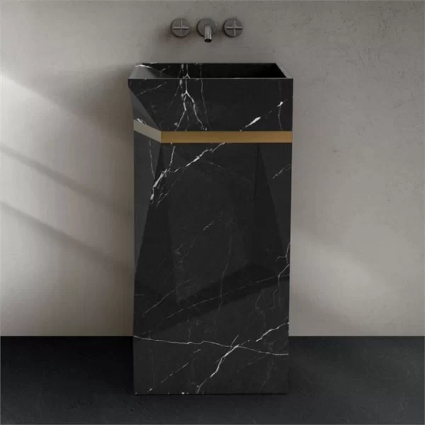 Black Marble Pedestal Sink