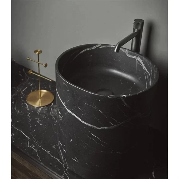 Black Marble Pedestal Sink