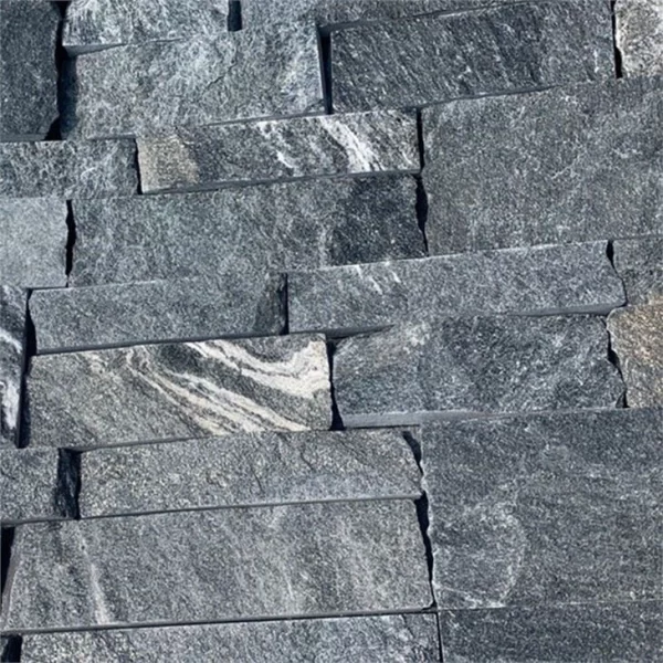 Black Quartz Stacked Stone Veneer