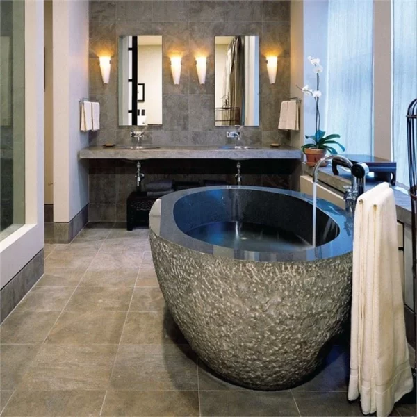 Black Soaking Stone Bathtub