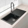 China Black Honed Granite Custom Sink For Kitchen