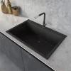 China Black Honed Granite Custom Sink For Kitchen