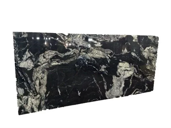 China Black Jet Mist Outdoor Flamed Snow Grey Leather Granite Floor Tiles Slab Price With White Veins