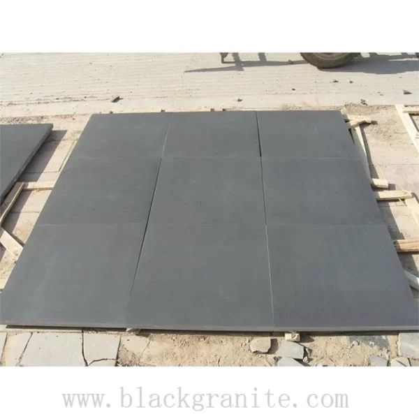 Classic Black Granite Flamed and Honed Tile