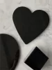 Custom Love Heart Shanxi Black Granite For Memorial Plaques