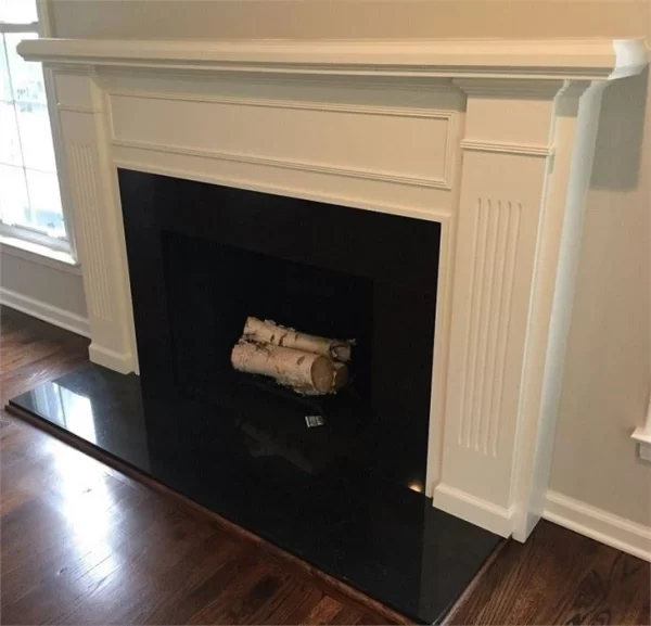 Customized Indoor Black Granite Fireplace