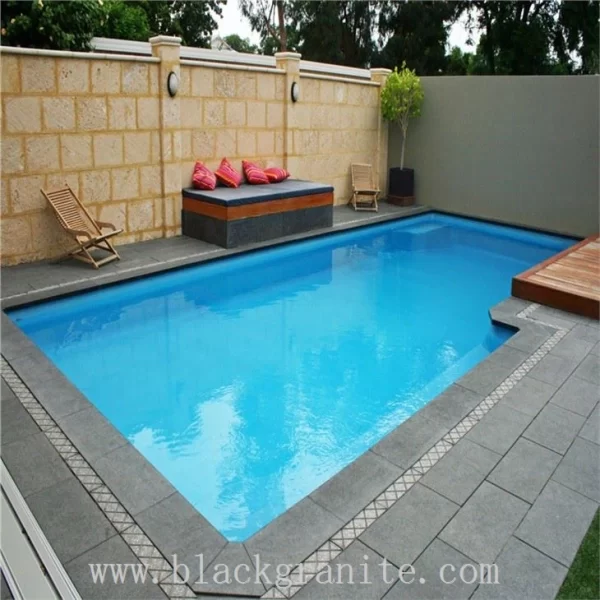 Dark Black Granite Slabs for Paving swimming pool