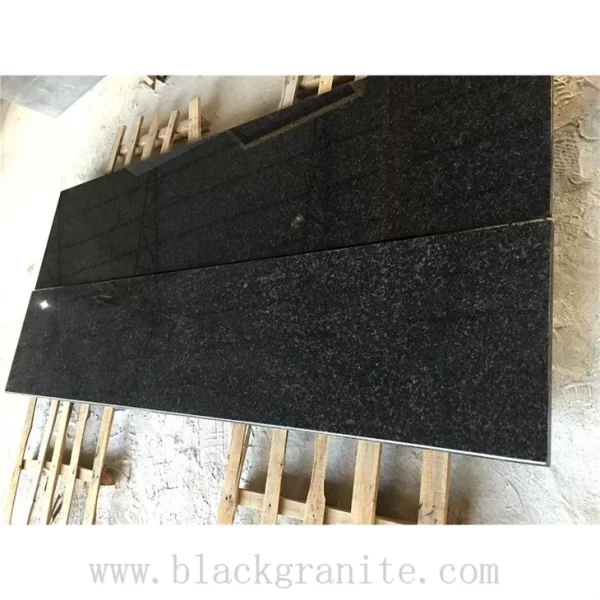 Dark Black Granite Stone Kitchen CounterTops and Backsplash slab