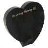 Engraved Memorial Grave Plaque Black Granite Heart Shaped Grave Plaque