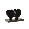 Engraved Memorial Grave Plaque Black Granite Heart Shaped Grave Plaque