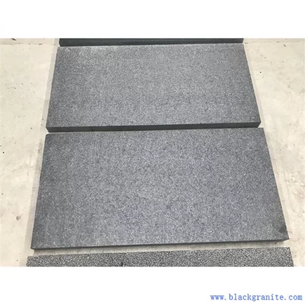 Flamed Surface Black Granite Tiles