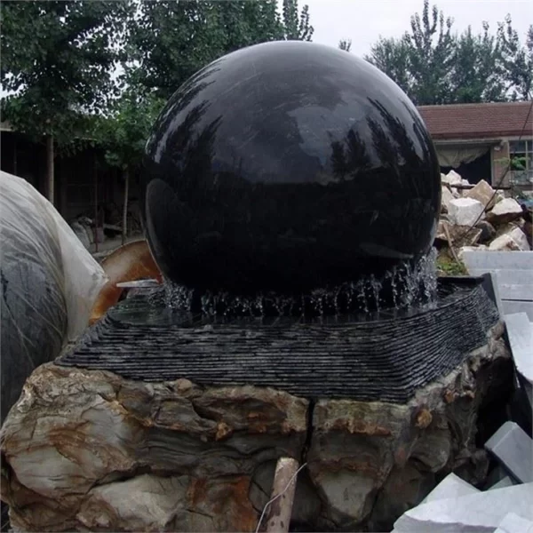 Floating Black Granite Sphere Water Fountains