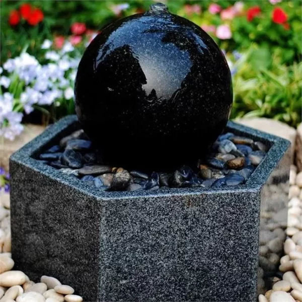 Floating Black Granite Sphere Water Fountains