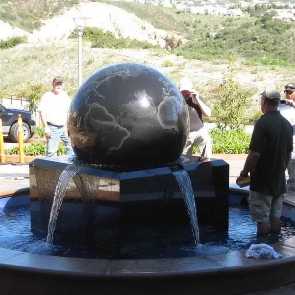 Floating Black Granite Sphere Water Fountains