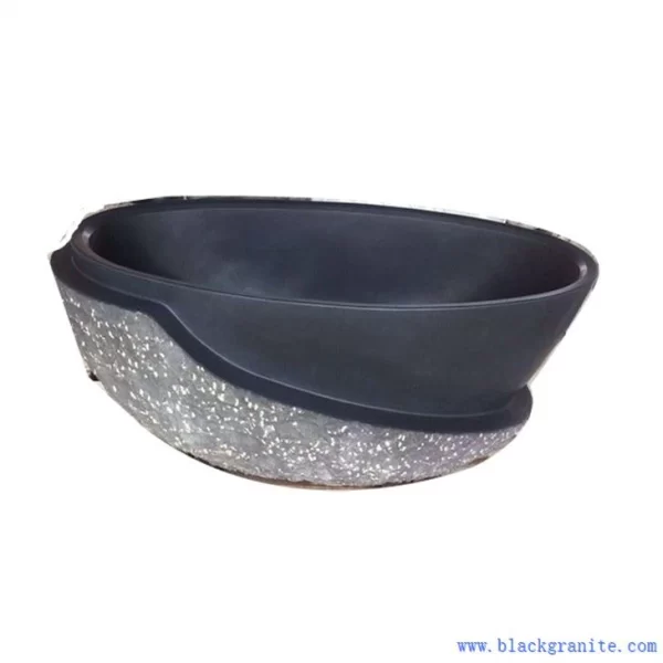 Freestanding Black Stone Bathtub