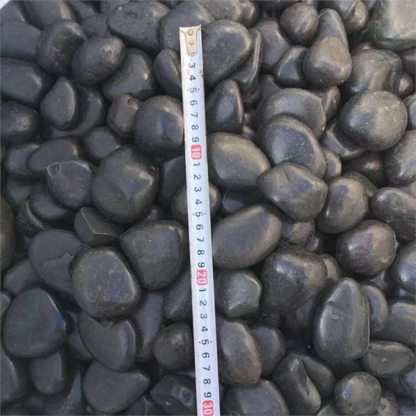 High Polished Black River Pebble Rock Stone