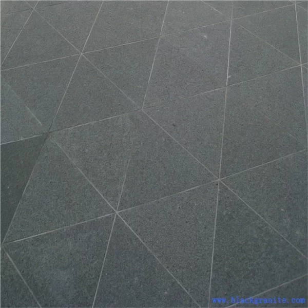 Honed Black Granite Floor Tile