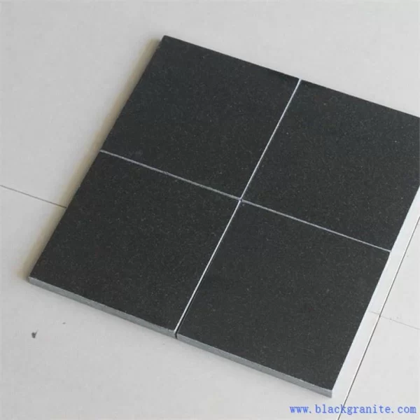 Honed Black Granite Floor Tile