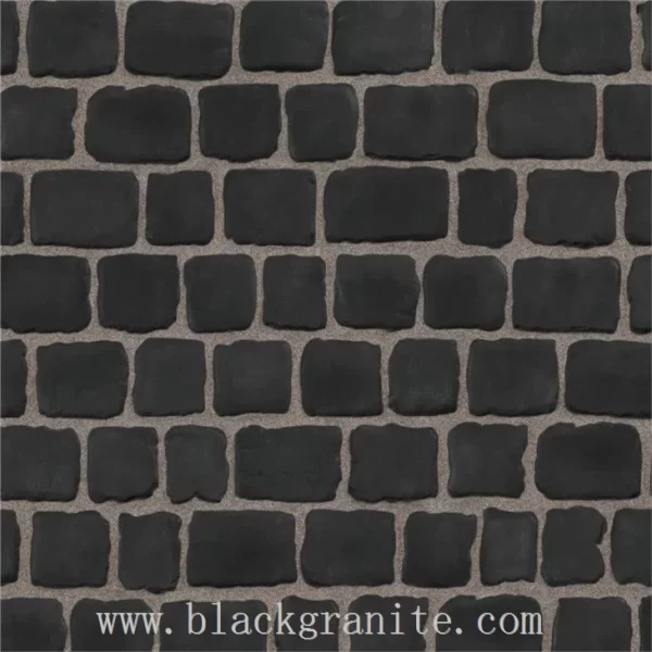 Large Black Granite Cobblestone and Pavers