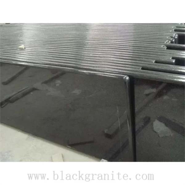 Leathered Absolute Black Granite Counter Tops for Kitchen