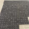 Natural Absolute Black Granite Cobble Stones On Mesh For Outdoor Pavers