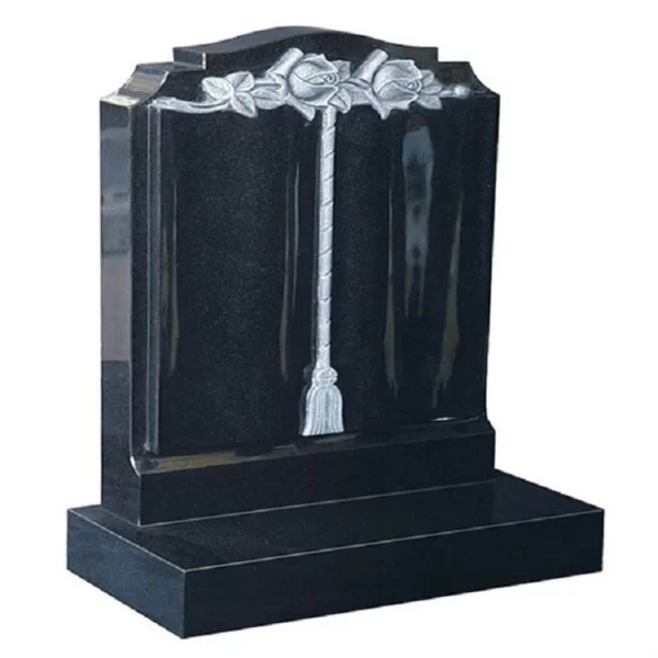 Natural Black Granite Headstone Gravestone Memorial Monuments With Various Shapes