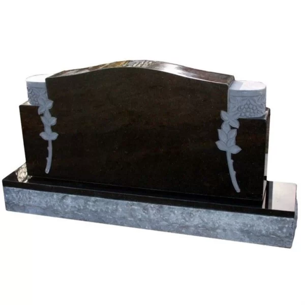 Natural Black Granite Headstone Gravestone Memorial Monuments With Various Shapes