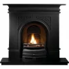 Natural Polished Black Granite Electric Fireplace For Keeping Warm