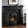 Natural Polished Black Granite Electric Fireplace For Keeping Warm